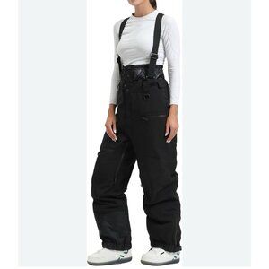 Gsou Snow Suit Ski Bibs Black Snowboarding Women’s Sz L Winter Active Sportswear